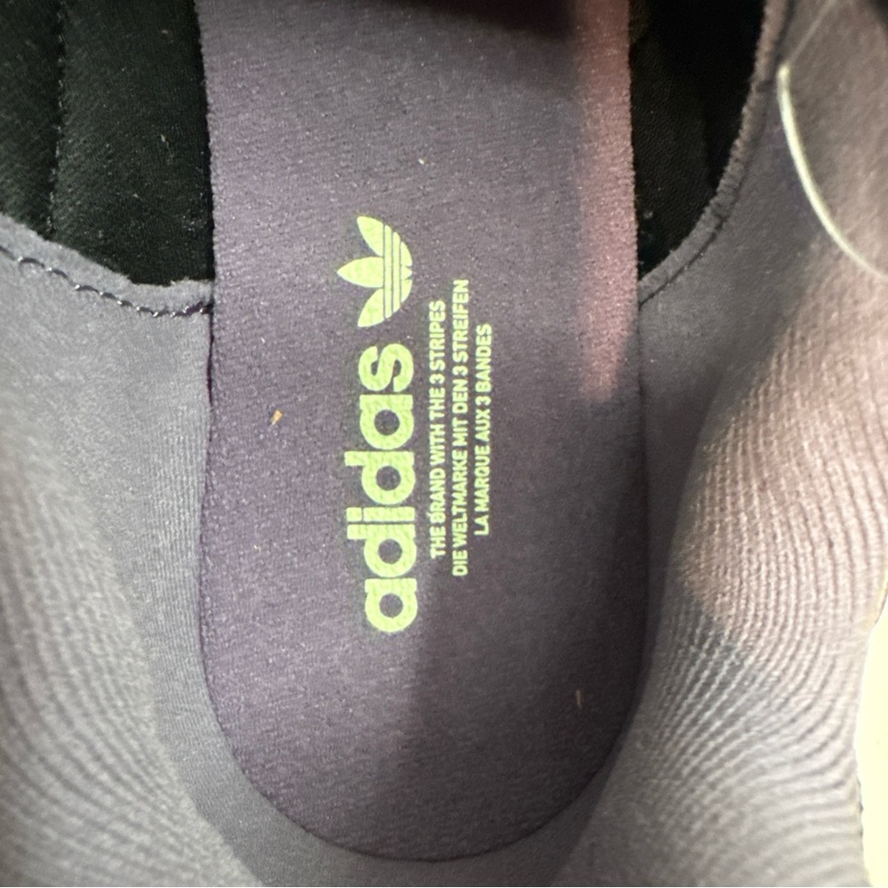 adidas Black Athletic Sneakers with Purple and Lime Accents - Picture 10 of 11
